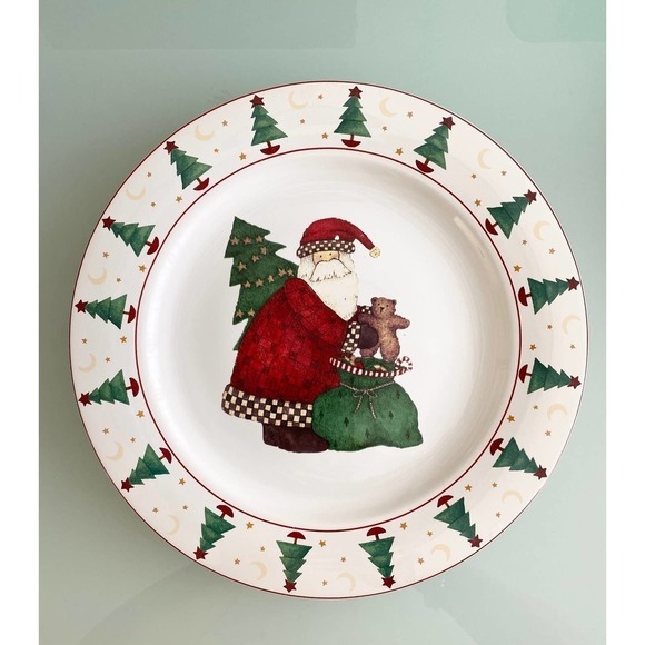 Sakura “Magic of Santa” Serving Plate, Vintage Chop Plate Christmas Server - Picture 2 of 4